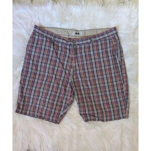 Joseph Abboud Men’s Plaid Shorts Size 40 Red Blue Casual Summer Golf Shorts